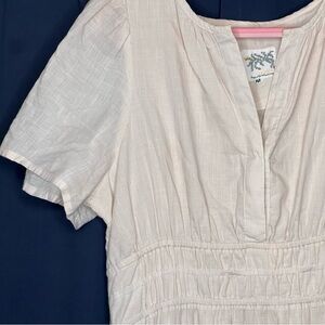 Cream Maxi Dress - flattering waist